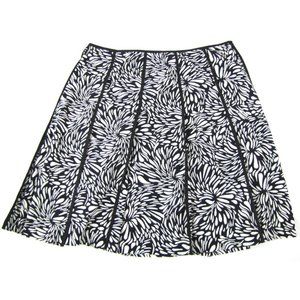 SALE!  Floral Flare Black White Midi Knee Skirt